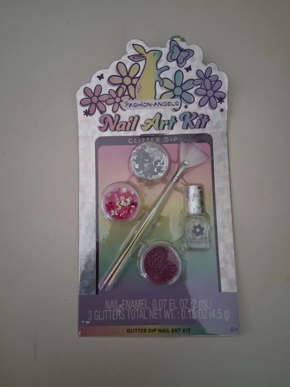 Nail Art Kit with Glitter and Brush